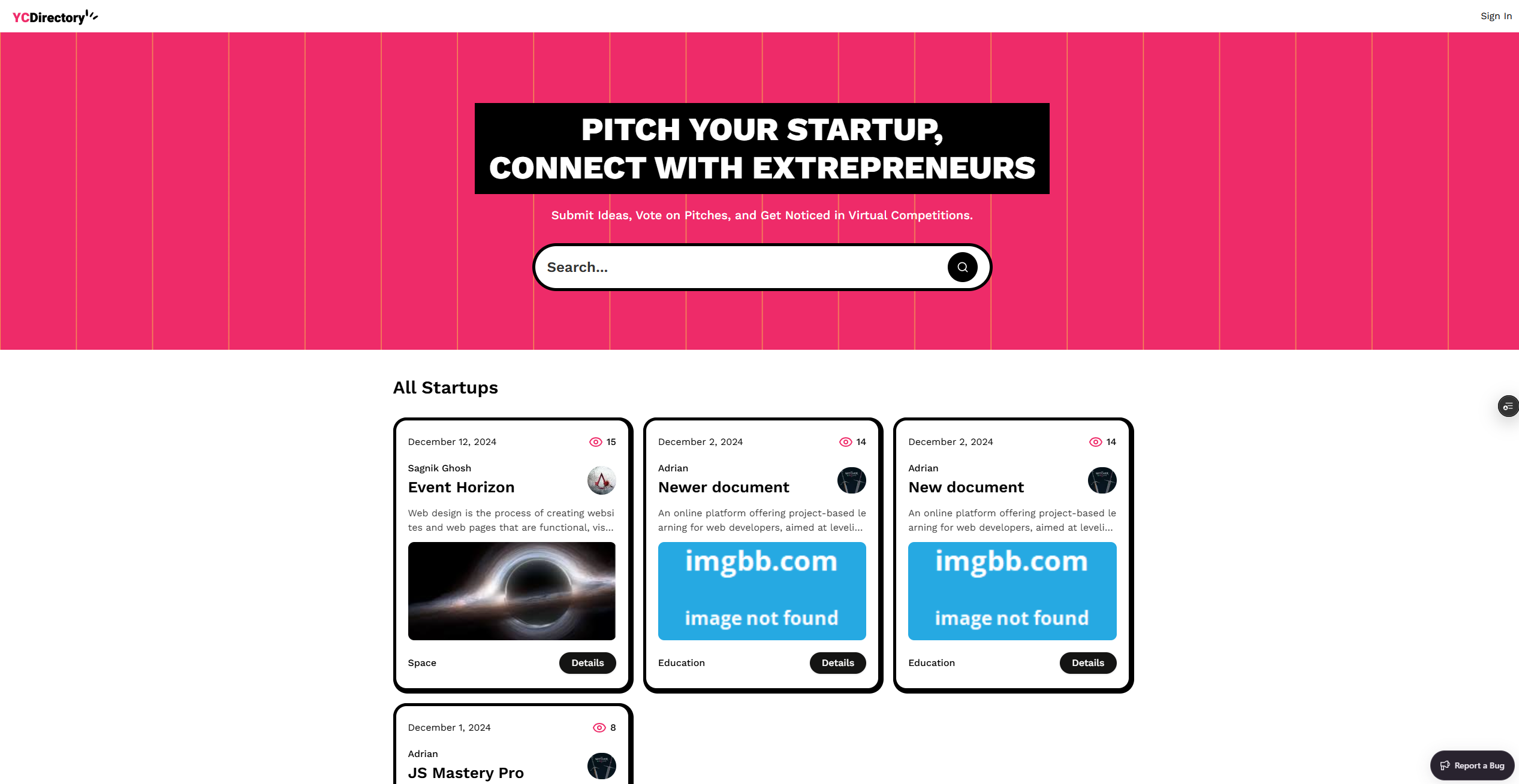 YC Directory - A website for startups.
